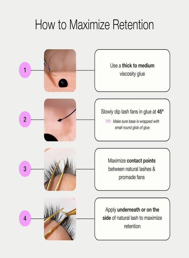 Curacoro Promade Wispy 500 Fans - 9D 0.05 Lash Extensions, Handmade Volume Eyelashes, C CC D Curls, 9–17mm Length, Long-Lasting Professional Lash Fans (9D 0.05 CC 10 mm) - Image 5